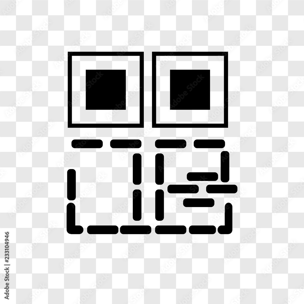 Poster qr code vector icon isolated on transparent background, qr code transparency logo design
