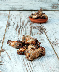 Chicken wings surrounded by rustic background