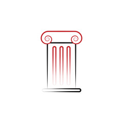 column 2 colored line icon. Simple colored element illustration. column outline symbol design from theater set