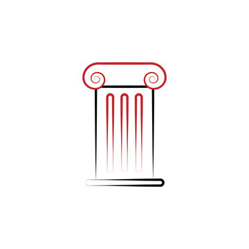 column 2 colored line icon. Simple colored element illustration. column outline symbol design from theater set