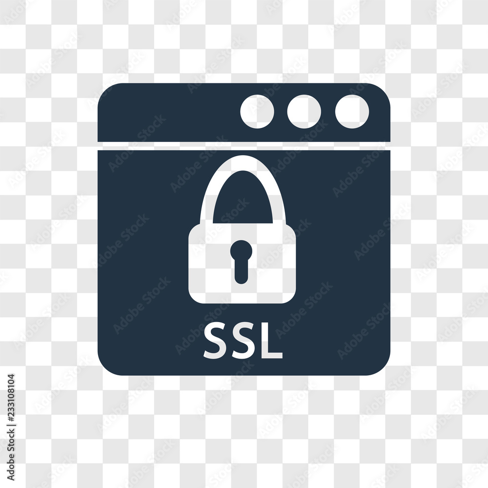 Poster ssl vector icon isolated on transparent background, ssl transparency logo design