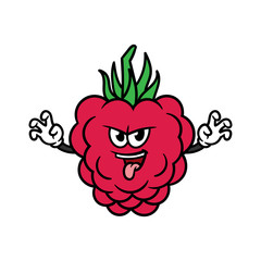 Cartoon Scaring Raspberry Character
