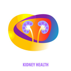 Silhouette human kidney health. Template logo for medical clinic, cabinet. Vector illustration.