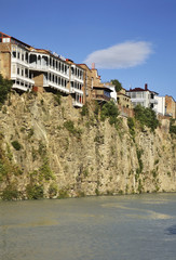 Fototapeta premium Kura river in Metekhi. Tbilisi. Georgia