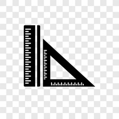 Ruler vector icon isolated on transparent background, Ruler transparency logo design