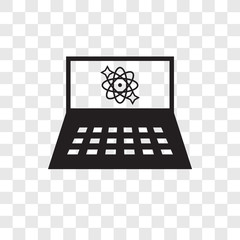 Science in a Laptop vector icon isolated on transparent background, Science in a Laptop transparency logo design