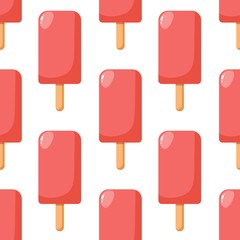 Ice cream pattern. Stock flat vector illustration.