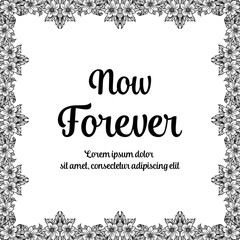 Beautiful vintage card for now forever text vector art