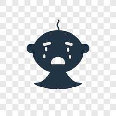 Cry vector icon isolated on transparent background, Cry transparency logo design