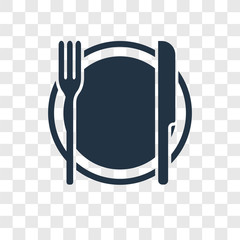 Dinner vector icon isolated on transparent background, Dinner transparency logo design