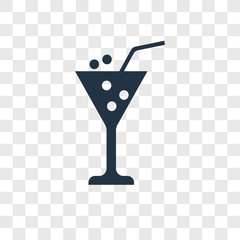 Cocktail vector icon isolated on transparent background, Cocktail transparency logo design