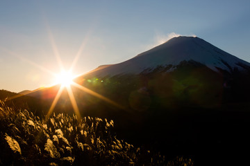 富士山夕日