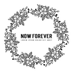 card with hand drawn flowers and hand lettering vector