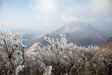 雪の湯布岳