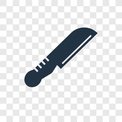 Knife vector icon isolated on transparent background, Knife transparency logo design