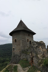 View to main tower of medieval Somoska castle, Slovakia