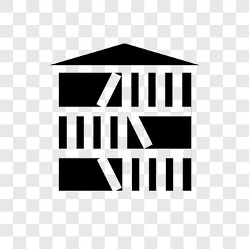 Library vector icon isolated on transparent background, Library transparency logo design