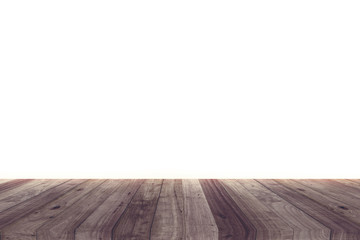 A picture of a wooden desk in front of an abstract background of white.