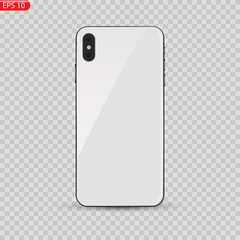 New High Detailed Realistic Smartphone similar to iphone Isolated on white Background