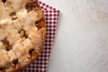 Beautiful Lattice Topped Apple and Caramel Pie