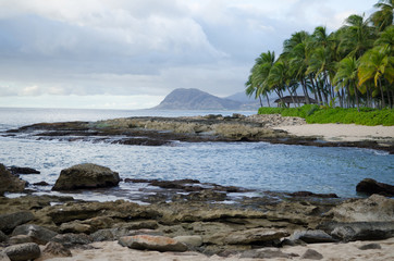 beach with mountain view in Hawaii