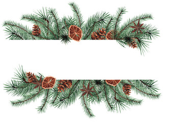 Fototapeta na wymiar Christmas watercolor collection hand-drawn: deer bullfinch winter house pine cone flowers twigs branches berries frames wreaths seamless patterns bouquets invitations borders premade cards decor