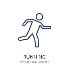 Running icon. Running linear symbol design from Activity and Hobbies collection.