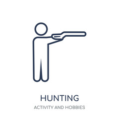 Hunting icon. Hunting linear symbol design from Activity and Hobbies collection.
