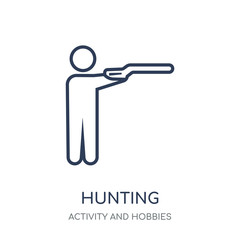 Obraz premium Hunting icon. Hunting linear symbol design from Activity and Hobbies collection.