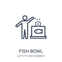 Fish bowl icon. Fish bowl linear symbol design from Activity and Hobbies collection.