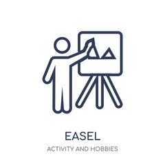 Easel icon. Easel linear symbol design from Activity and Hobbies collection.