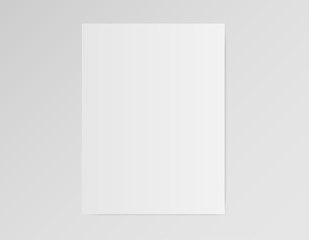 Blank note paper with space for text on gray background. Vector illustration