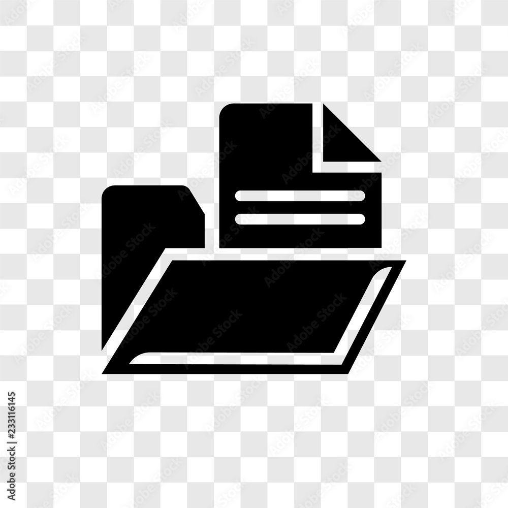 Poster files and folders vector icon isolated on transparent background, files and folders transparency log