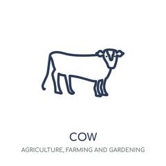 Cow icon. Cow linear symbol design from Agriculture, Farming and Gardening collection.