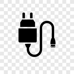 Charger vector icon isolated on transparent background, Charger transparency logo design