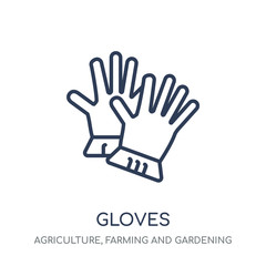 Obraz premium Gloves icon. Gloves linear symbol design from Agriculture, Farming and Gardening collection.