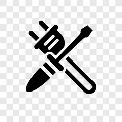 Screwdriver vector icon isolated on transparent background, Screwdriver transparency logo design