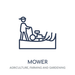 Mower icon. Mower linear symbol design from Agriculture, Farming and Gardening collection.