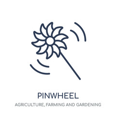 Pinwheel icon. Pinwheel linear symbol design from Agriculture, Farming and Gardening collection.