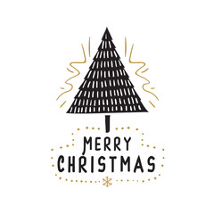 Fototapeta premium Merry Christmas typography.