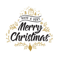 Merry Christmas typography.