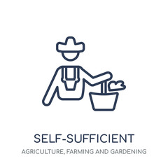 self-sufficient icon. self-sufficient linear symbol design from Agriculture, Farming and Gardening collection.