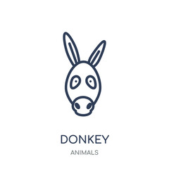 Donkey icon. Donkey linear symbol design from Animals collection.