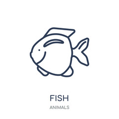 Fish icon. Fish linear symbol design from Animals collection.