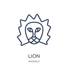 Lion icon. Lion linear symbol design from Animals collection.