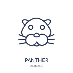 Panther icon. Panther linear symbol design from Animals collection.