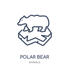 Polar bear icon. Polar bear linear symbol design from Animals collection.