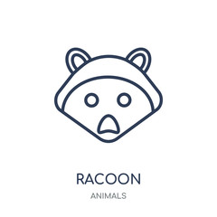 Racoon icon. Racoon linear symbol design from Animals collection.