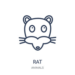 Rat icon. Rat linear symbol design from Animals collection.