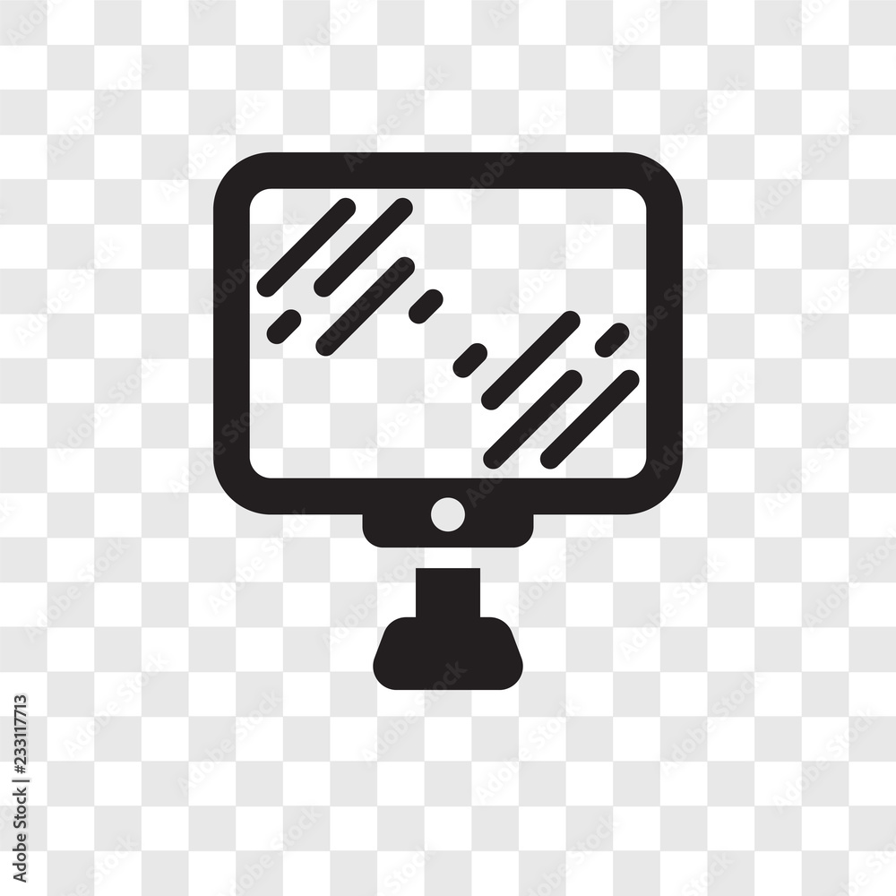 Poster personal computer vector icon isolated on transparent background, personal computer transparency log